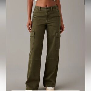 American Eagle Outfitters Olive Wide Leg Cargo Pants